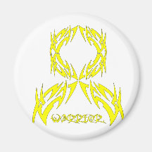 Testicular Cancer Mens Warrior Tribal Magnets