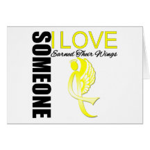 Testicular Cancer Someone I Love Earned His Wings Greeting Cards