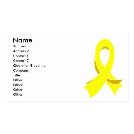 Testicular Cancer Stylish Ribbon Business Card (front side)