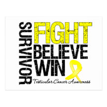 Testicular Cancer Survivor Fight Believe Win Motto Post Card