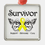Testicular Cancer Survivor Floral Deco Christmas Tree Ornament