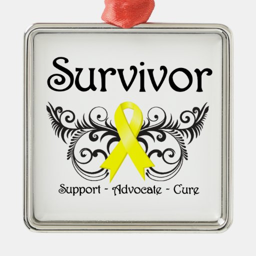 Testicular Cancer Survivor Floral Deco Christmas Tree Ornament