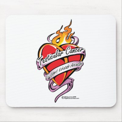 Testicular Cancer Tattoo Heart Mouse Pad by fightcancertees