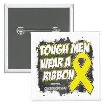 Testicular Cancer Tough Men Wear A Ribbon Pins
