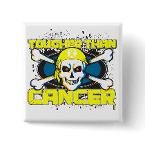 Testicular Cancer Tougher Than Cancer Skull Pinback Button