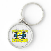 Testicular Cancer Tougher Than Cancer Skull Key Chain