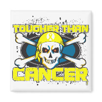 Testicular Cancer Tougher Than Cancer Skull Magnet