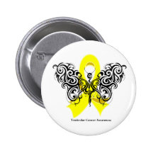 Testicular Cancer Tribal Butterfly Button