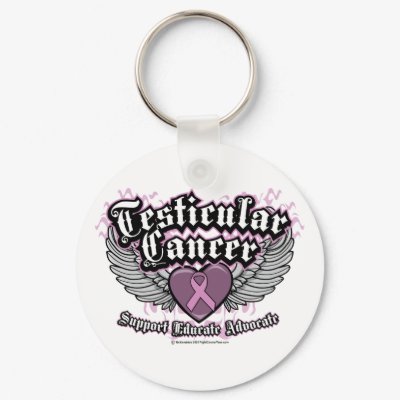 Testicular Cancer Wings Key Chain