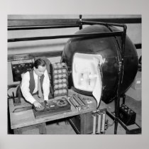 Testing Light Bulbs: 1938 Print