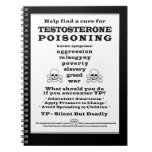 Testosterone Poisoning Warning Poster Spiral Note Book