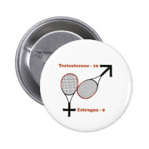 Testosterone Tennis Pinback Button