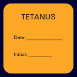 Tetanus Shot Chart Label stickers