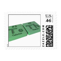 Teth as Te Tellurium and Th Thorium Postage Stamp