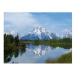 Teton Mountain Reflection Poster