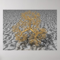 Tetrahedron Fractal of Gold Posters