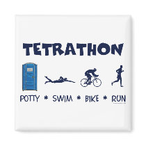 Tetrathon Triathlon T-shirt magnets