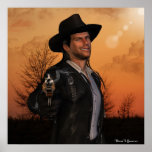"TEX" Marshall Sexy Cowboy Art Sunset Print