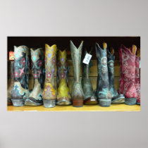 Texan cowboy boots print poster