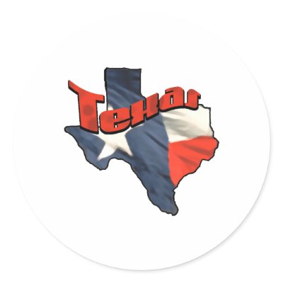 Texan Lone Star State retro flag map of Texas Round Sticker by Funkart