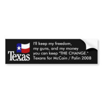 Texans for McCain/Palin bumper stickers