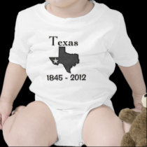Texas 1845-2012 black.png baby bodysuits