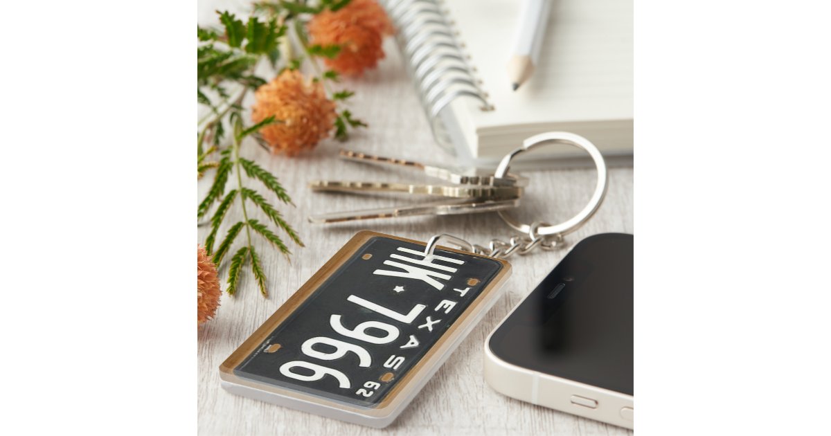 Texas 1962 Vintage License Plate Keychain Zazzle