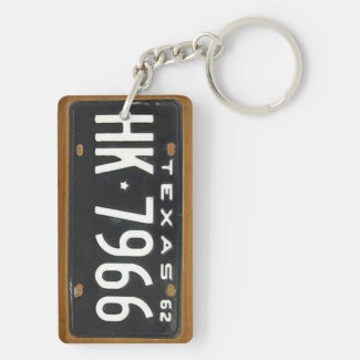 Texas 1962 Vintage License Plate Keychain Rectangle Acrylic Key Chain