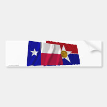 Texas and Dallas Flags Bumper Sticker