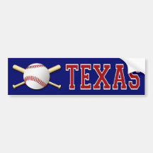 TEXAS BASEBALL BUMPER STICKER