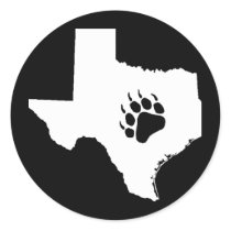 Texas Bear Paw Round Stickers