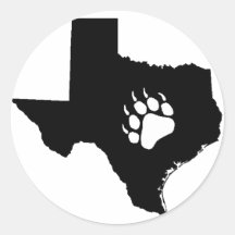 Texas Bear Round Sticker