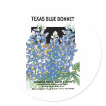 Texas Blue Bonnet, Roudabush's Seed Store stickers by vintagegiftmall Texas Blue Bonnet, Roudabush's Seed Store stickers