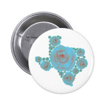 Texas Blue Rose Pinback Buttons