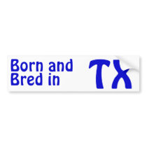Texas Bred (Bumper) Sticker bumper stickers by TimeTrax Texas Bred (Bumper) Sticker bumper stickers