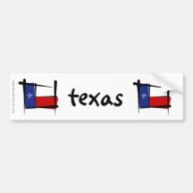 Texas Brush Flag Bumper Sticker