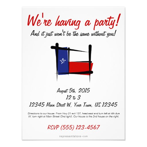 Texas Brush Flag Custom Announcement