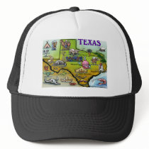 TEXAS Cartoon Map Hats