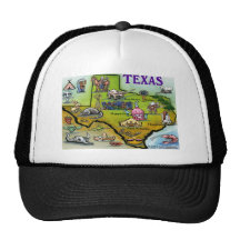 TEXAS Cartoon Map Hats