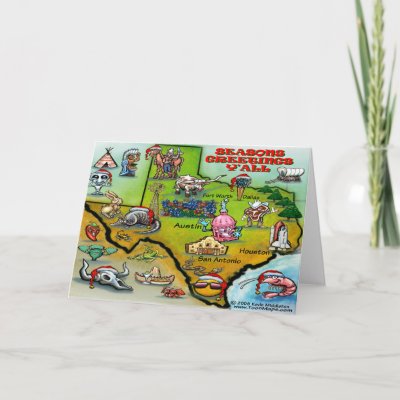 TEXAS Christmas Map cards