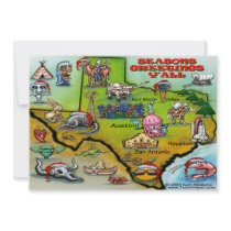 TEXAS Christmas Map invitations
