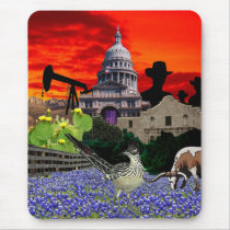 texas collage mousepad by WildHairIllustrator texas collage mousepad