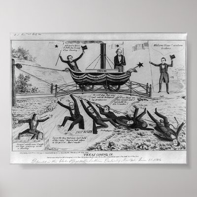 texas annexation. Texas Coming In, 1844 Poster