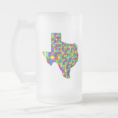 Show your love for Texas with this custom State map with counties.