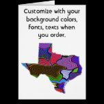 Texas  Customize colorful card how you like cards