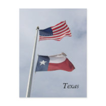 Texas Flag and United States Flag Post Card