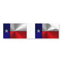 Texas Flag Brushed Metal Bumper Stickers
