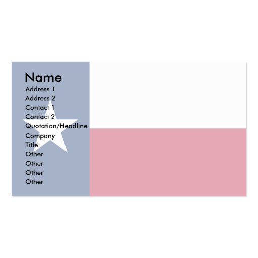 Texas Flag Business Card (front side)