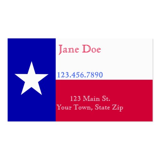 Texas Flag Business Cards