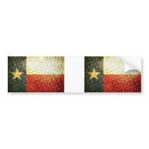 Texas Flag Diamond plated gear Bumper Sticker